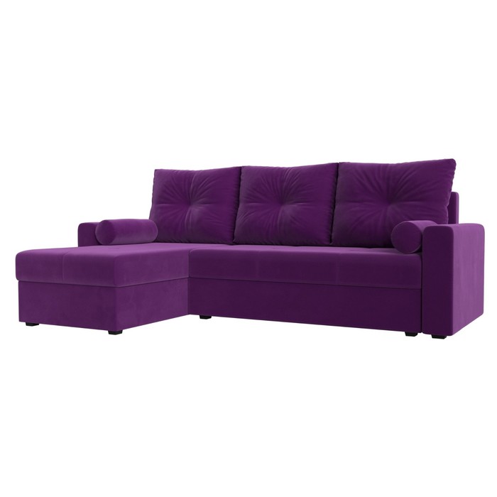 Угловой диван «Верона Лайт», еврокнижка, левый угол, микровельвет, цвет фиолетовый угловой диван верона лайт еврокнижка левый угол микровельвет цвет бежевый