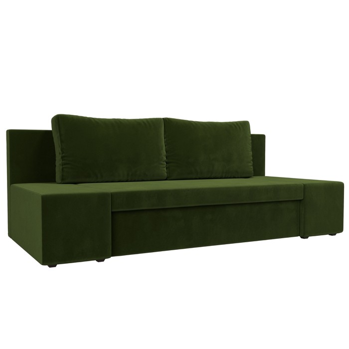 Прямой диван «Сан Марко», еврокнижка, микровельвет, цвет зелёный прямой диван сан марко рогожка
