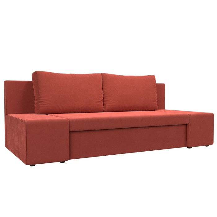 Прямой диван «Сан Марко», еврокнижка, микровельвет, цвет коралловый прямой диван сан марко бежевый микровельвет