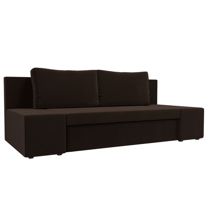 Прямой диван «Сан Марко», еврокнижка, микровельвет, цвет коричневый прямой диван сан марко рогожка