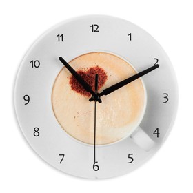 Часы настенные, серия: Интерьер, "Чашка кофе", плавный ход, d-23.5 см, 1 АА