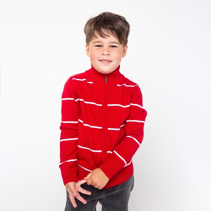 цена Джемпер для мальчика, цвет красный/цвет белый, рост 104 см (4)