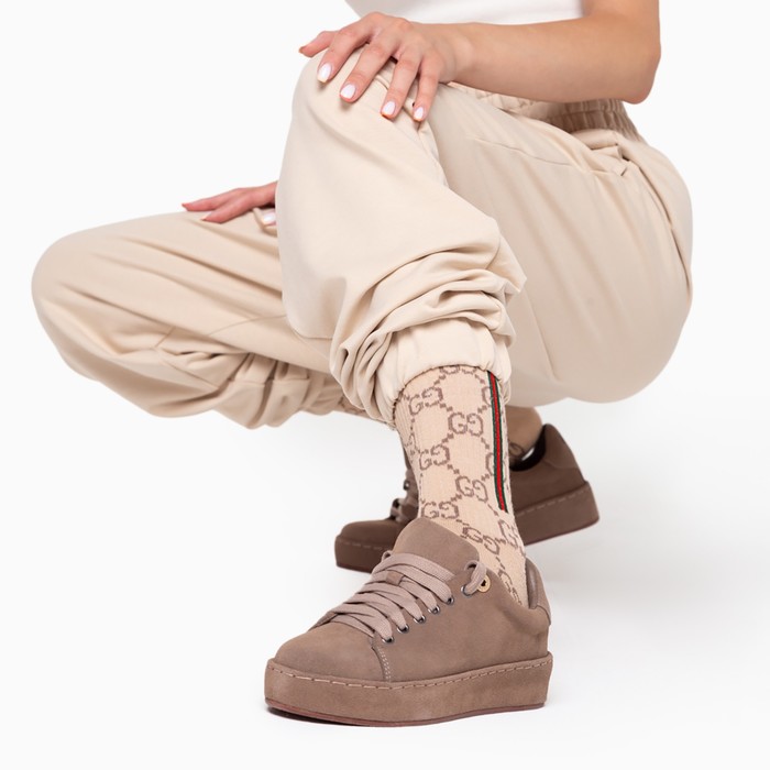 

Кеды женские, цвет бежевый, размер 39