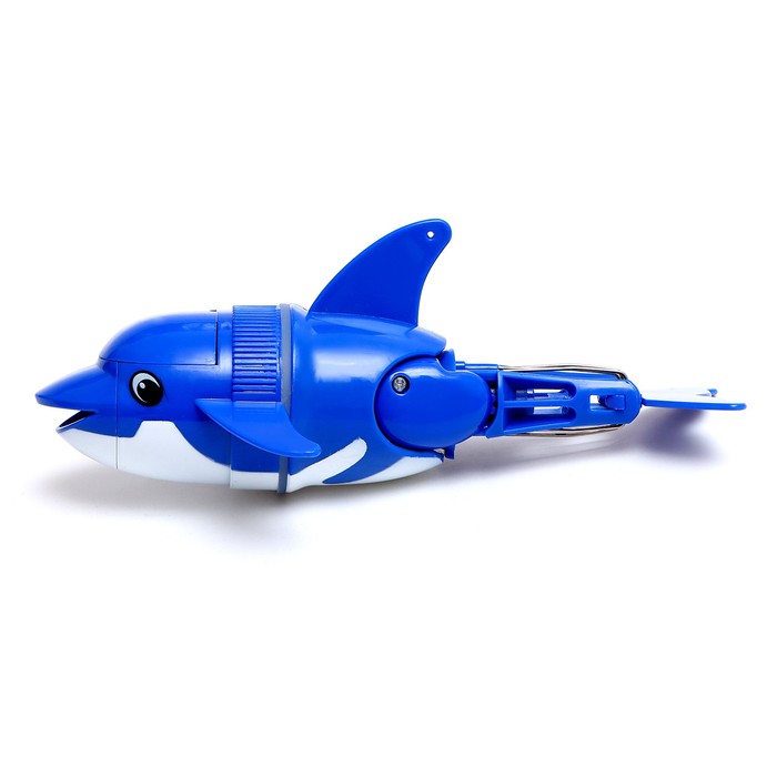 Кит "Синий", плавает в воде, работает от батареек, цвет синий
