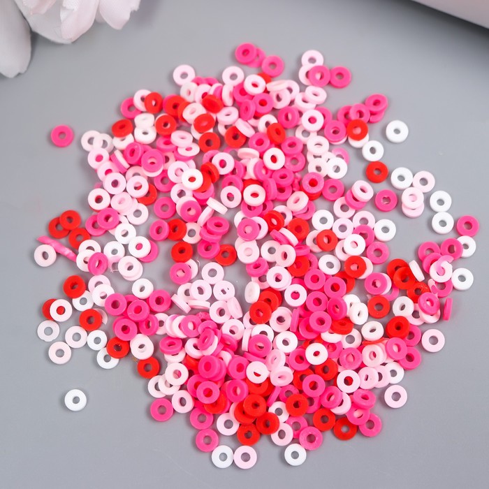 Бусины для творчества PVC Колечки розовые набор ≈ 330 шт 0,1х0,4х0,4 см фото