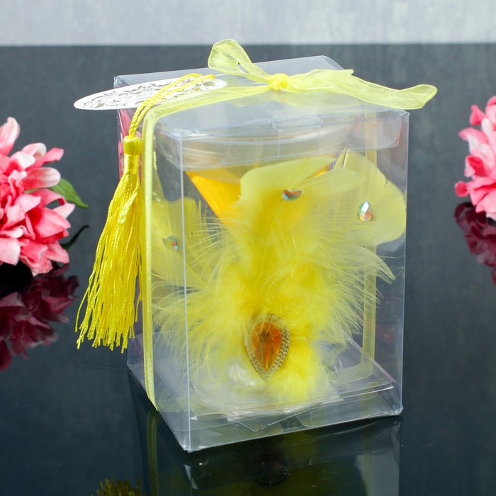 Свеча гелевая "Перо", цвет желтый