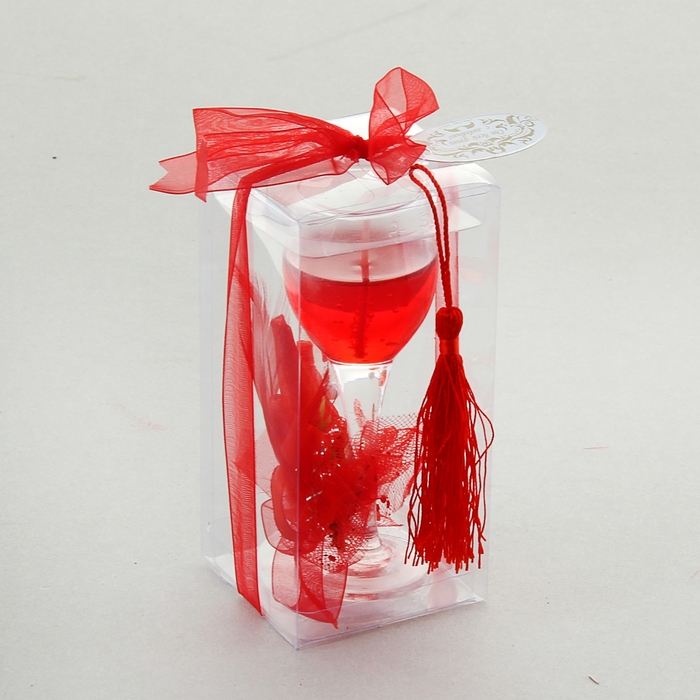 Свеча гелевая "Огненный цветок", цвет красный