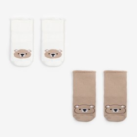 Набор детских махровых носков Крошка Я «Мишка», 2 пары, размер 8-10 см