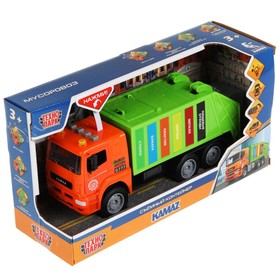 

Машина пластик «KAMAZ мусоровоз», 30 см, двери, инерция, цвет зелёный