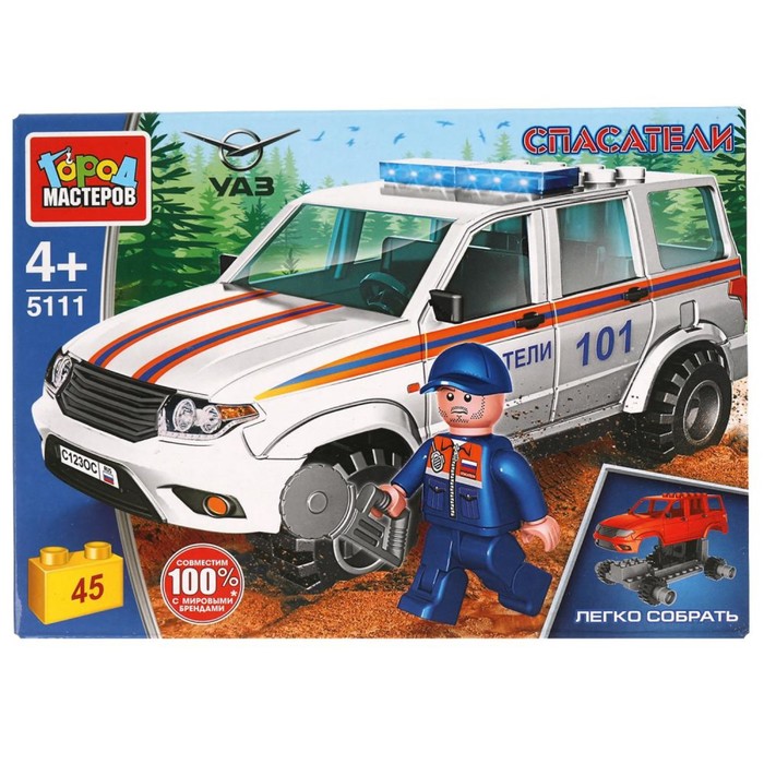 

Конструктор «UAZ Patriot спасателей», 45 деталей