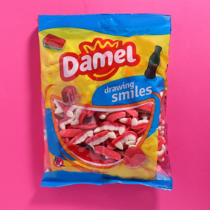 Мармелад жевательный DAMEL Зубы, 1кг мармелад жевательный damel halal пластинки разноцветные 90 г