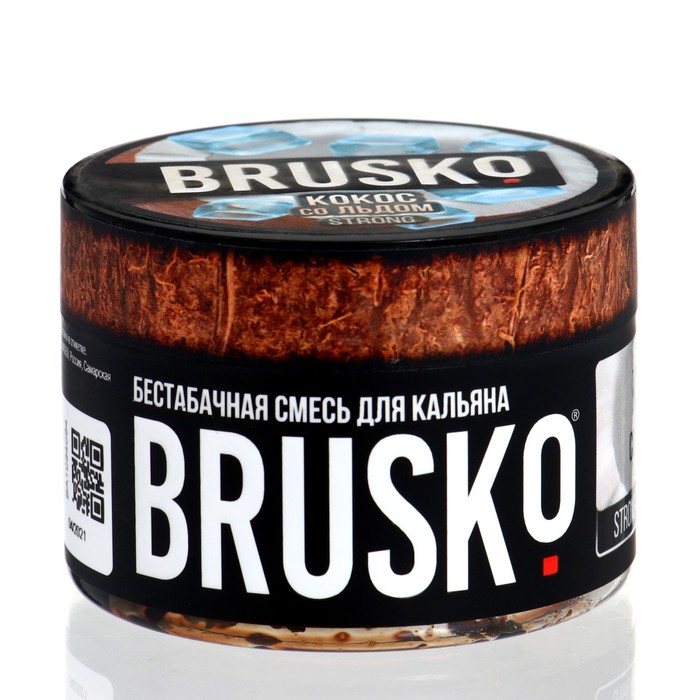 Бестабачная никотиновая смесь для кальяна Brusko Кокос со льдом, 50 г, strong бестабачная смесь brusko ледяная смородина 50 г strong