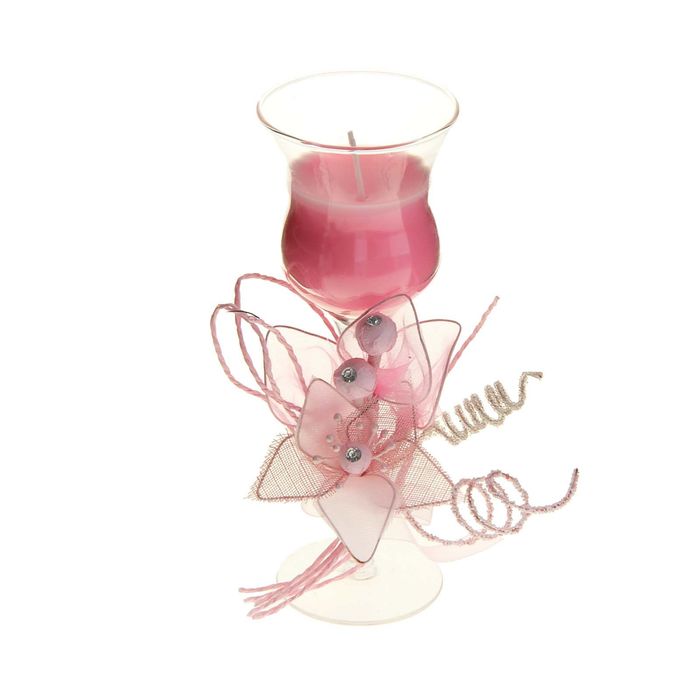 Свеча восковая "Цветок искренности", цвет розовый