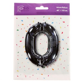 

Шар фольгированный 40 "Цифра 0" черный, Black