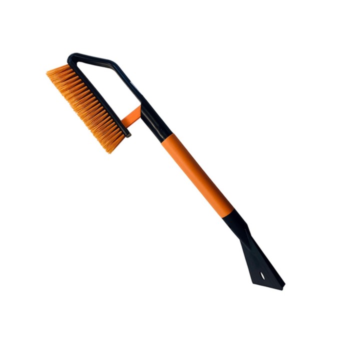 Щетка для снега со скребком "ГЛАВДОР", GL-897, 60 см, поролоновая ручка, оранжевая