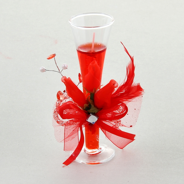 Свеча гелевая "Огненный цветок", цвет красный