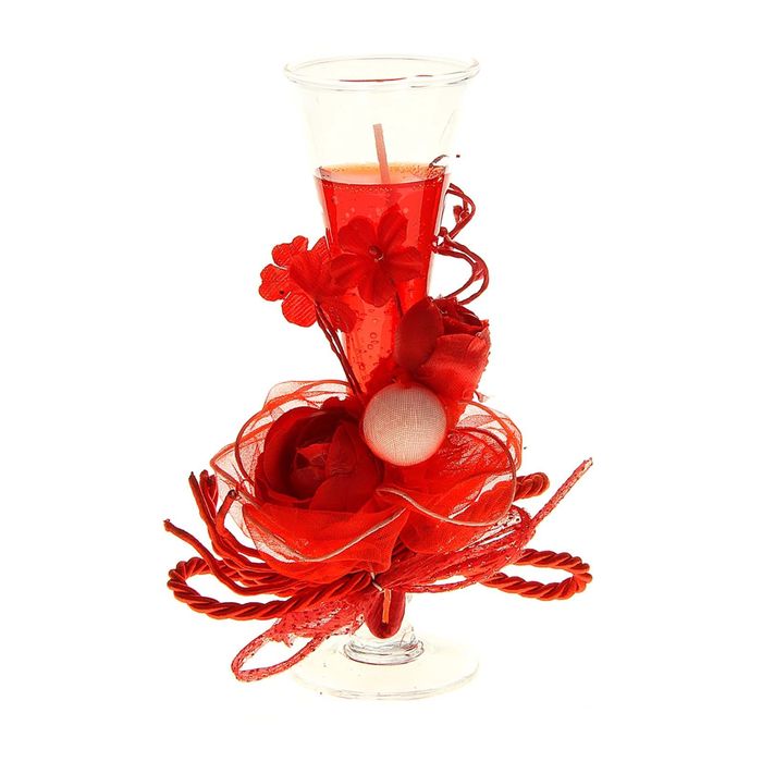 Свеча гелевая "Роскошная роза", цвет красный