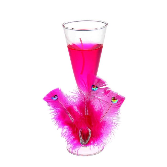 Свеча гелевая "Перо", цвет розовый