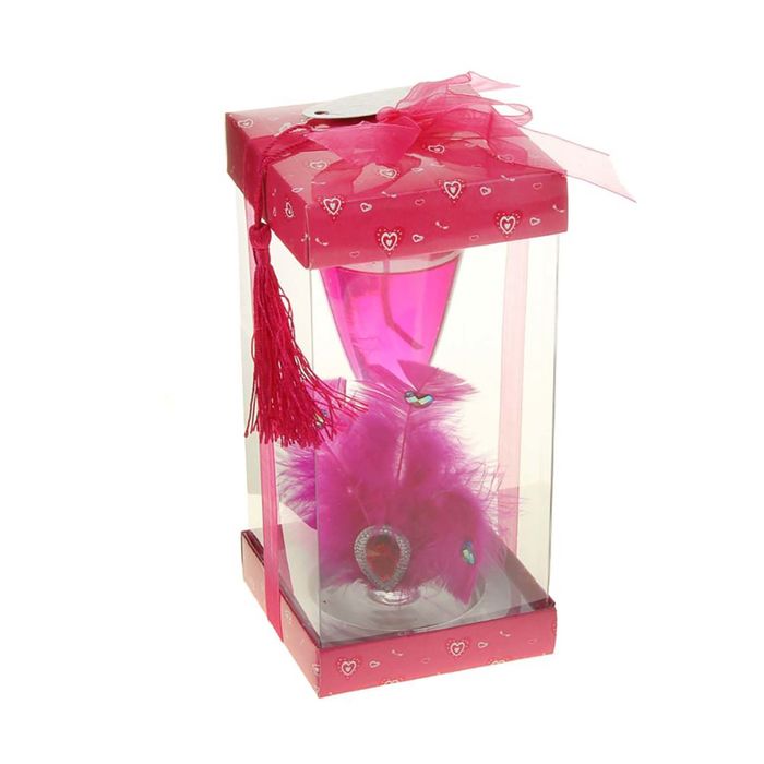 Свеча гелевая "Перо", цвет розовый