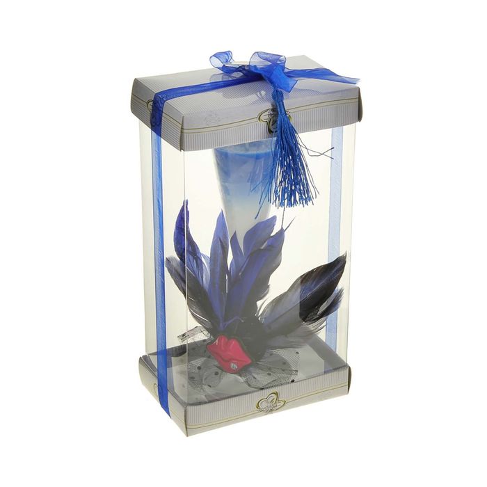 Свеча восковая "Страстный поцелуй", цвет бело-синий