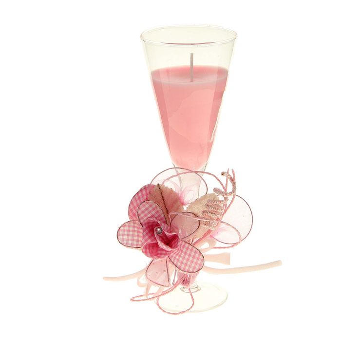 Свеча восковая "Цветок", цвет розовый