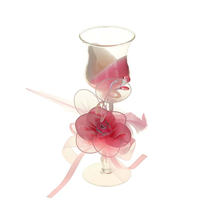 Свеча восковая "Двойное сочетание", цвет бело-розовый