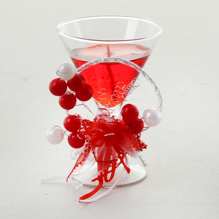 Свеча гелевая "Бусины", цвет красный