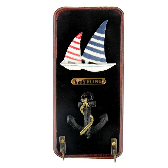 Крючки декоративные "Два парусника и якорь"