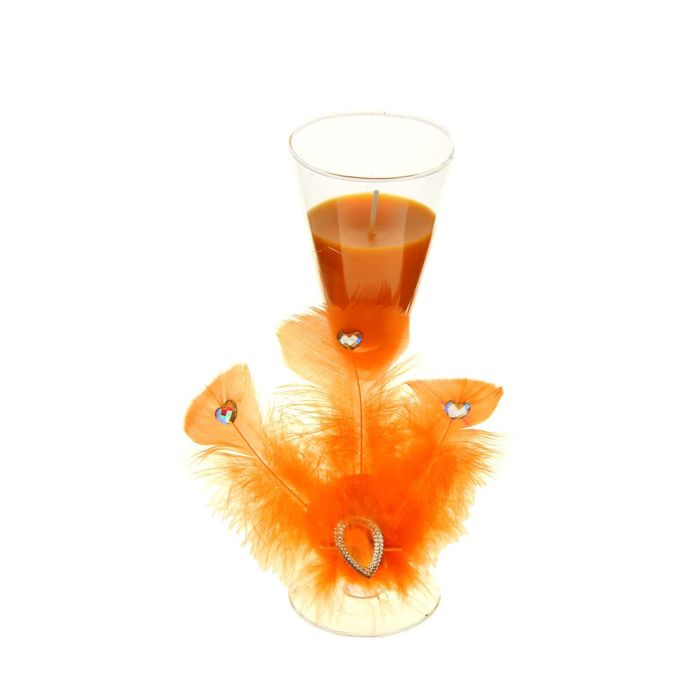 Свеча восковая "Перо", цвет оранжевый