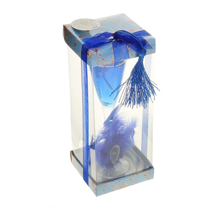 Свеча гелевая "Перо", цвет голубой