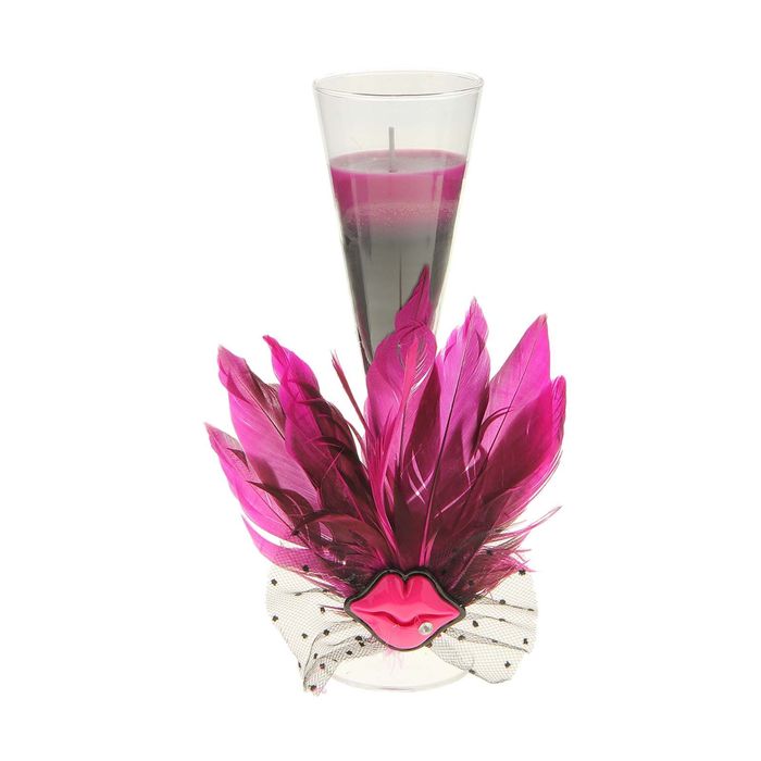 Свеча восковая "Страстный поцелуй", цвет сиренево-черный