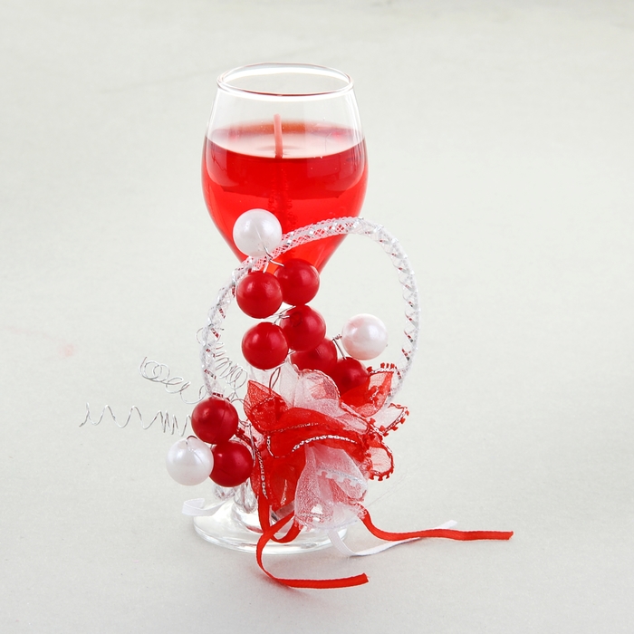 Свеча гелевая "Бусины", цвет красный