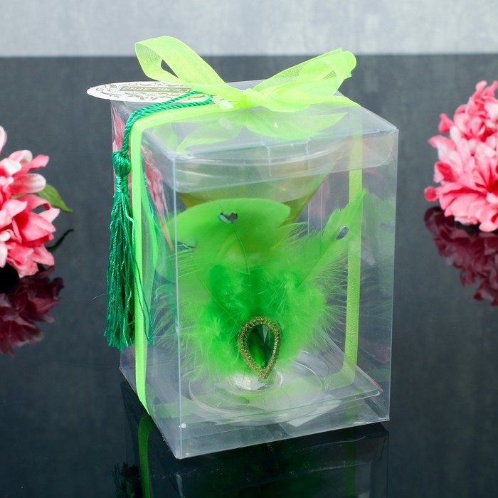 Свеча гелевая "Перо", цвет зеленый