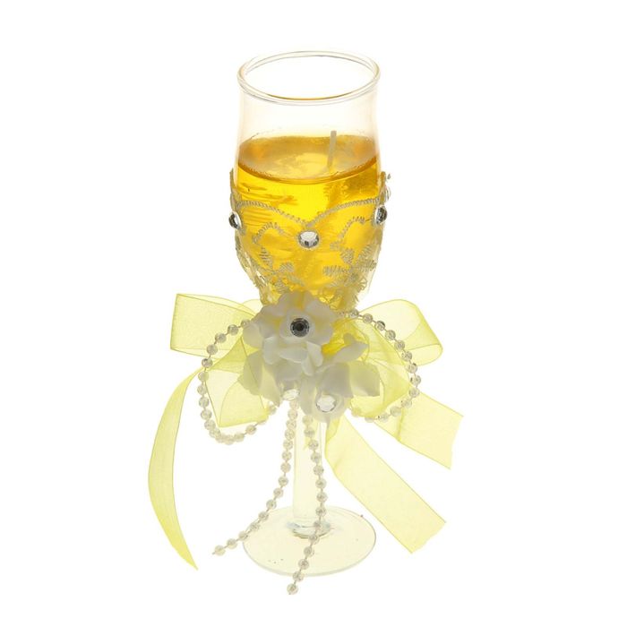 Свеча гелевая "Кружево", цвет желтый