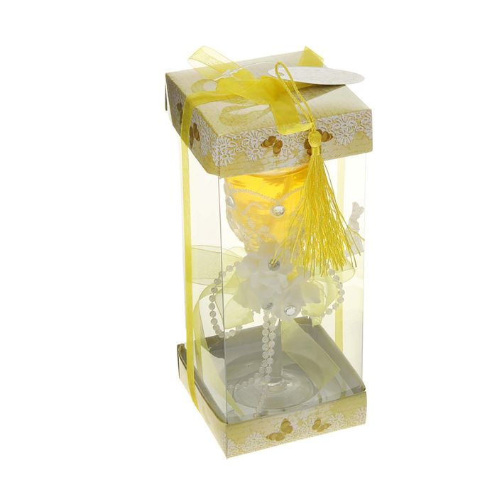 Свеча гелевая "Кружево", цвет желтый