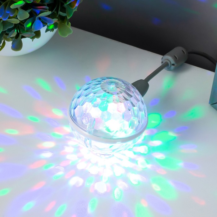 Ночник Шар LED USB 6х6,5х8,5 см белый RISALUX