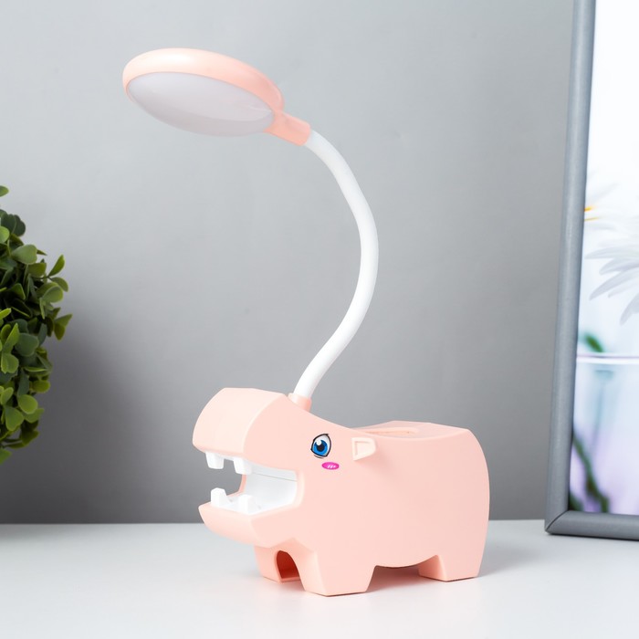 

Настольная лампа "Бегемотик" LED USB АКБ розовый 7,5х13х29 см RISALUX