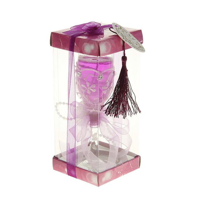 Свеча гелевая "Кружево", цвет сиреневый