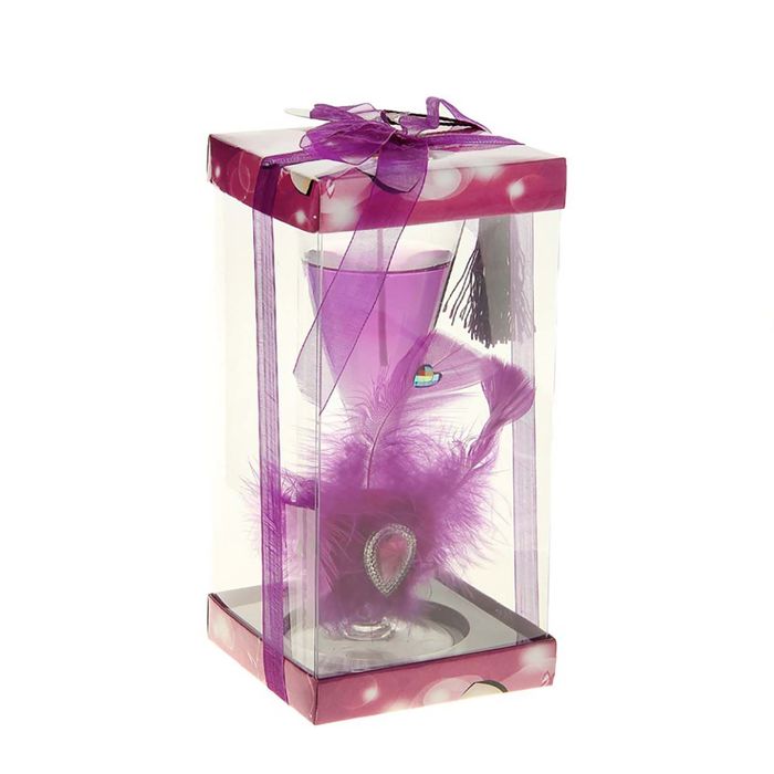 Свеча гелевая "Перо", цвет сиреневый