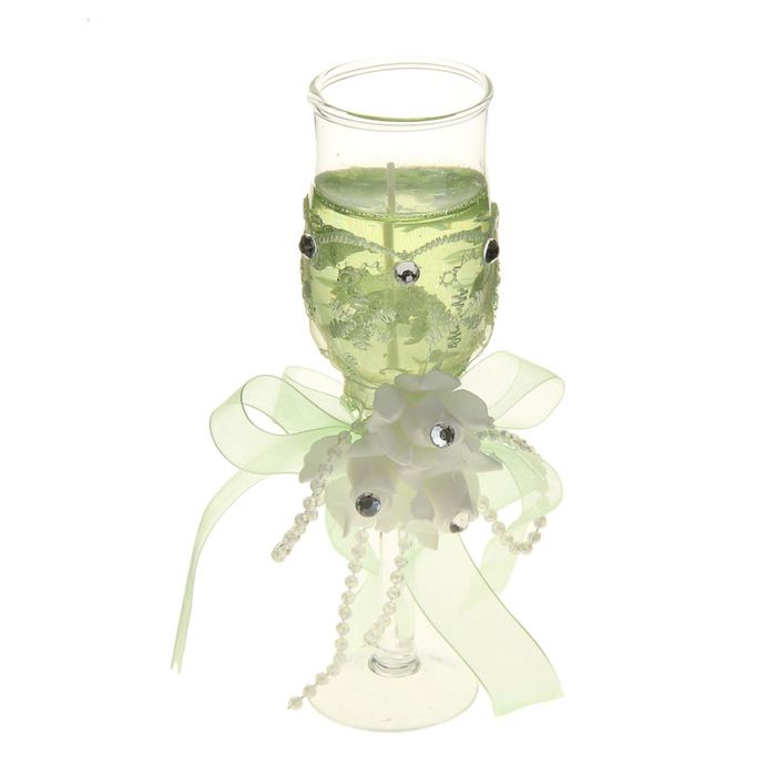 Свеча гелевая "Кружево", цвет зеленый