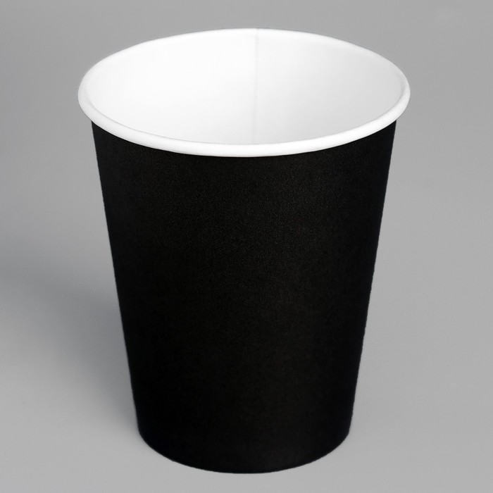 Стакан бумажный бумажный Черный для горячих напитков, 250 мл, диаметр 80 мм цена и фото