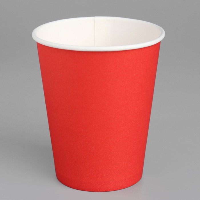 Стакан бумажный бумажный Красный для горячих напитков, 250 мл, диаметр 80 мм