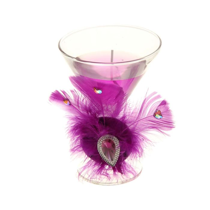 Свеча гелевая "Перо", цвет сиреневый