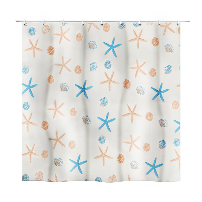 Штора для ванной 180х180 см, PEVA "Морские звезды"