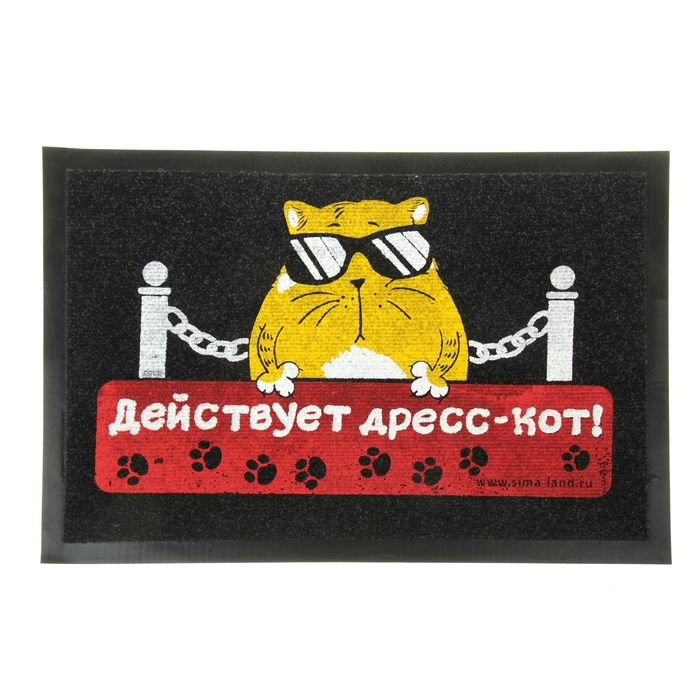 Коврик придверный "Действует дресс-кот!"