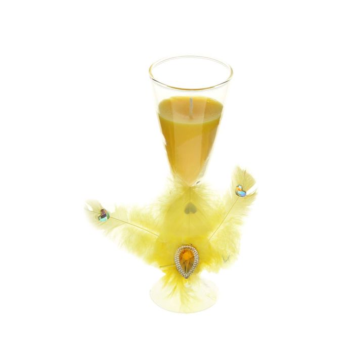 Свеча восковая "Перо", цвет желтый