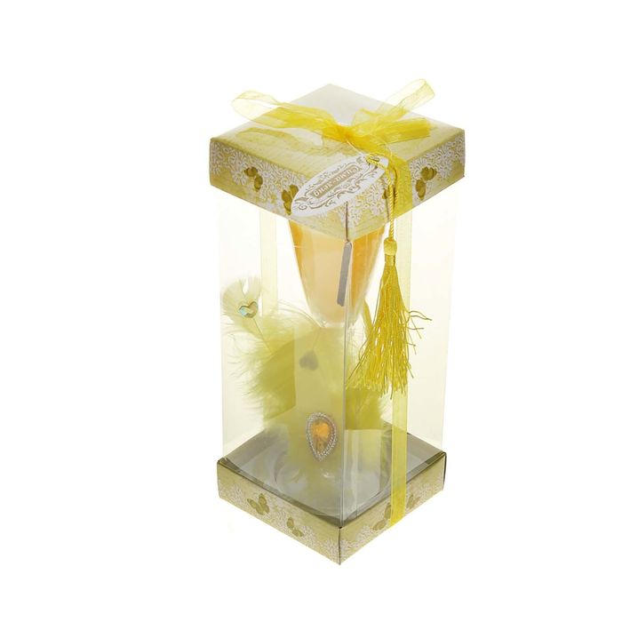 Свеча восковая "Перо", цвет желтый