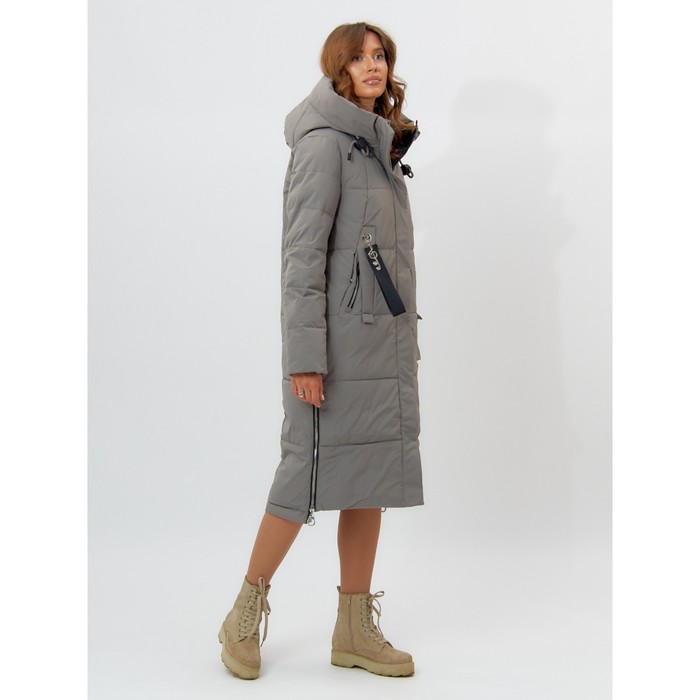Пальто утеплённое, цвет бирюзовый, размер 52