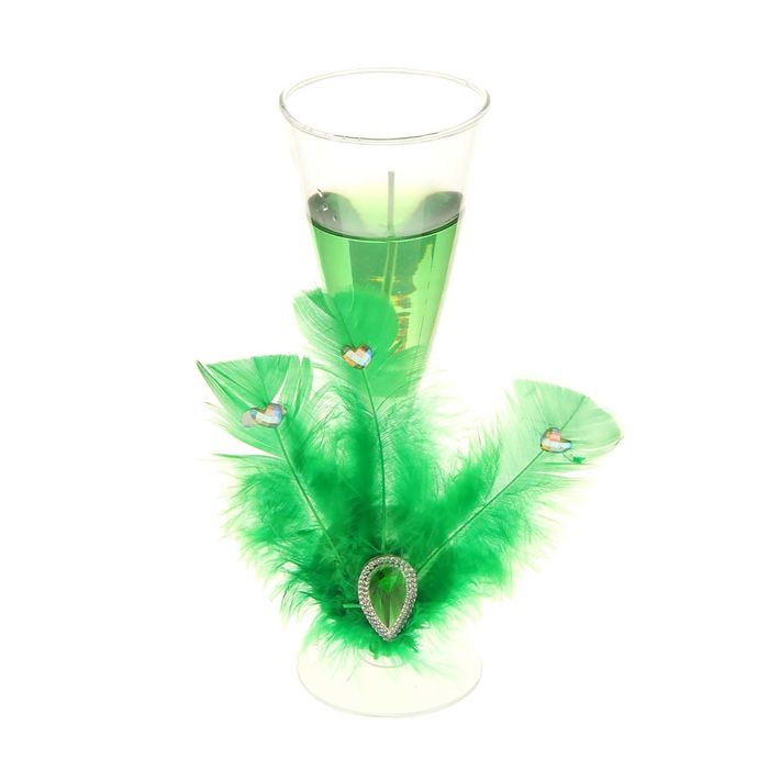 Свеча гелевая "Перо", цвет зеленый