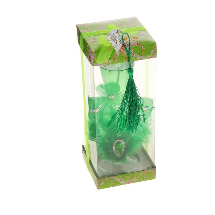 Свеча гелевая "Перо", цвет зеленый